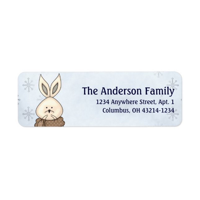 White Hare Arctic Freeze Animals Address Labels (Front)
