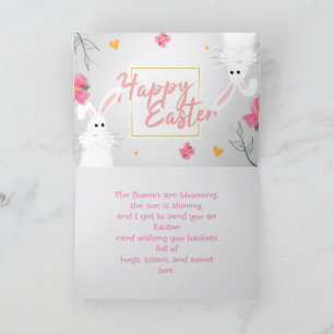 WHITE HARES EASTER CARD