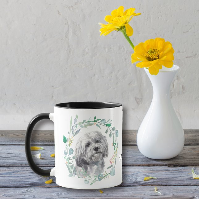 White Havanese Dog Wreath Coffee Mug (Creator Uploaded)