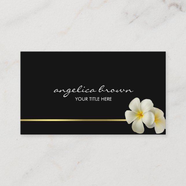White Hawaiian Flowers Business Card (Front)