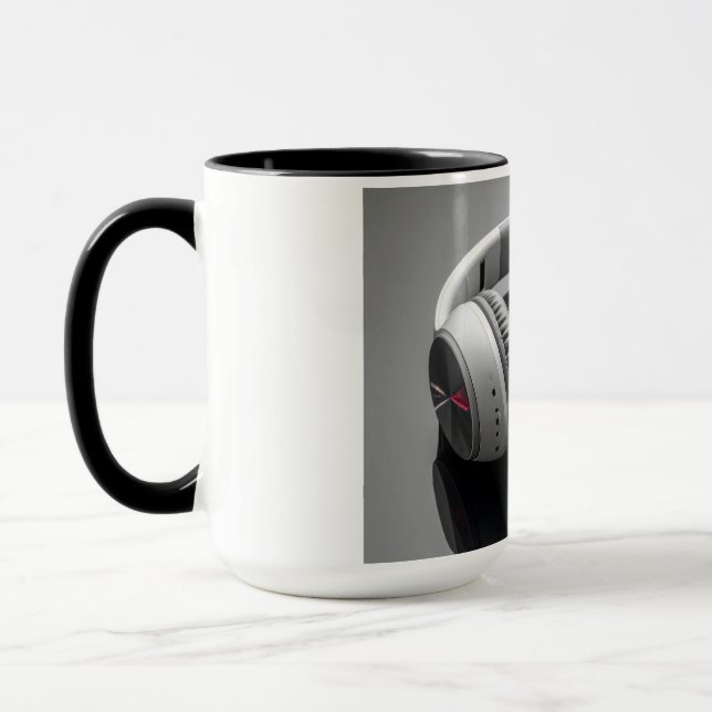 white headphones mug (Left)