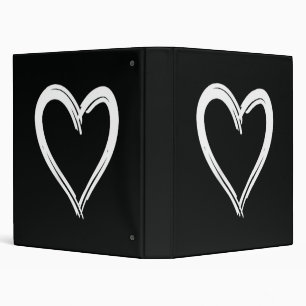 White Heart Funny Cute Design for Men and Women Binder