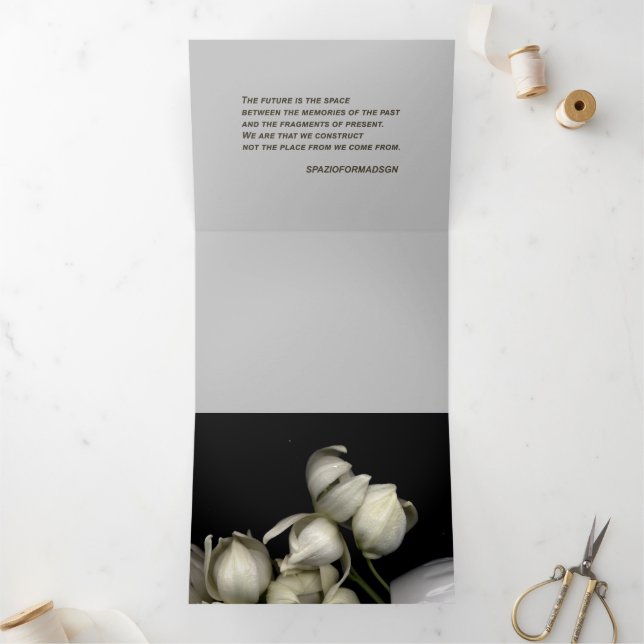 "White heart in black from moon" & Future Journey Tri-Fold Holiday Card (Inside)