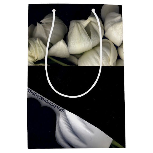 "White heart in black from moon" Medium Gift Bag (Front)