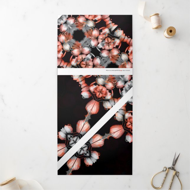 "White heart in black from sun" Decò & Future Tri-Fold Holiday Card (Outside)