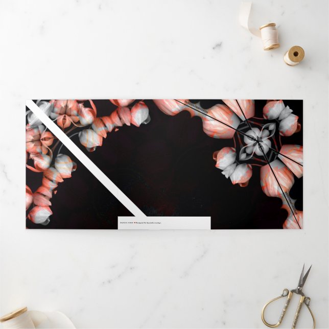 "White heart in black from sun" Decò & Journey Tri-Fold Holiday Card (Outside)