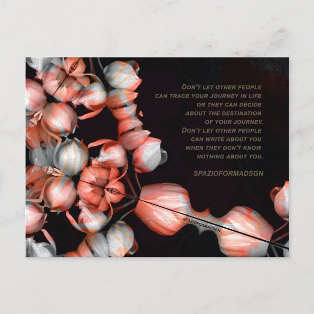 "White heart in black from sun" & Journey Postcard (Front)