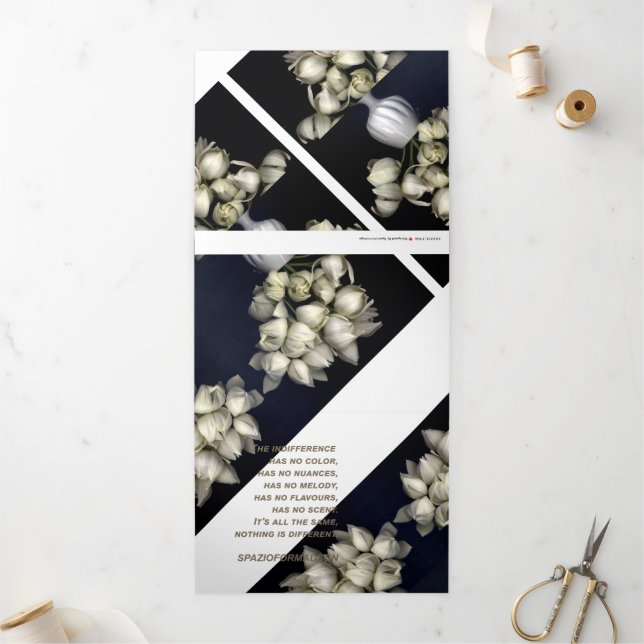 "White heart in black" & Indifference Silence Tri-Fold Holiday Card (Outside)