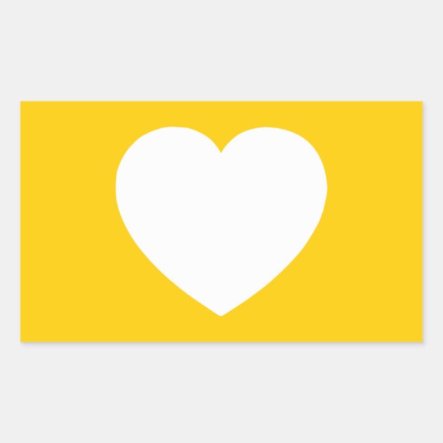 White Heart on Gold Sticker (Front)