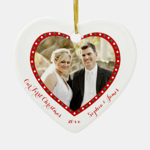 White Heart Our First Christmas Ornament