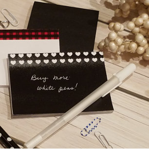 White Heart pattern Custom Colour Post-it Notes