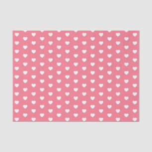 White Heart Pattern with Editable Background Colou Tissue Paper