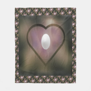 White heart quilt style moody broody winter colour fleece blanket
