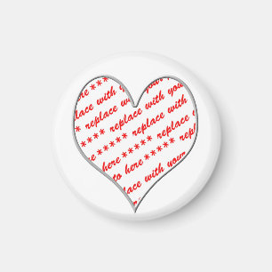 White Heart Shaped Photo Frame Magnet