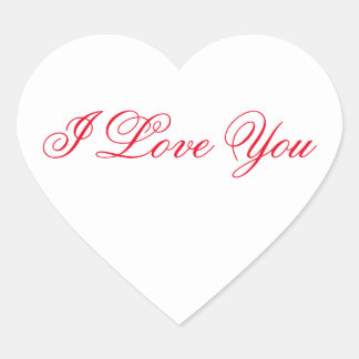 White Heart Sticker - I Love You