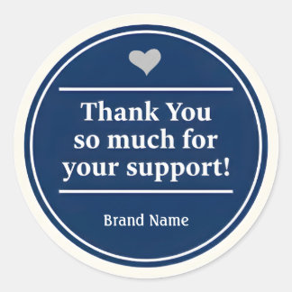 White Heart Thank You Business Sticker