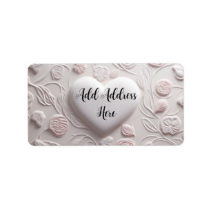 White Hearts (Embossed Look)  Label