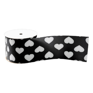 White Hearts Grosgrain Ribbon