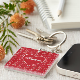 White hearts - keychain