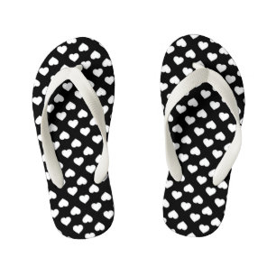 White Hearts Kid's Flip Flops
