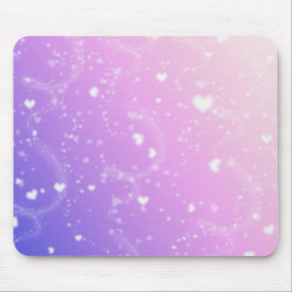 White hearts mouse pad