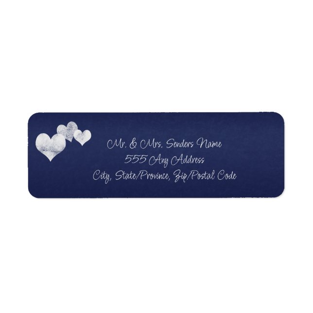 White Hearts Navy Elegant Wedding (Front)