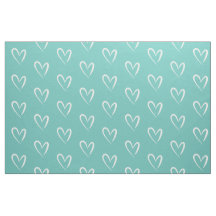 White Hearts on Teal Background