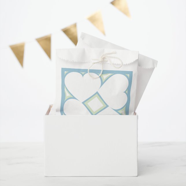 White Hearts Pattern Favour Bag (Party)