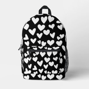 White Hearts Printed Backpack