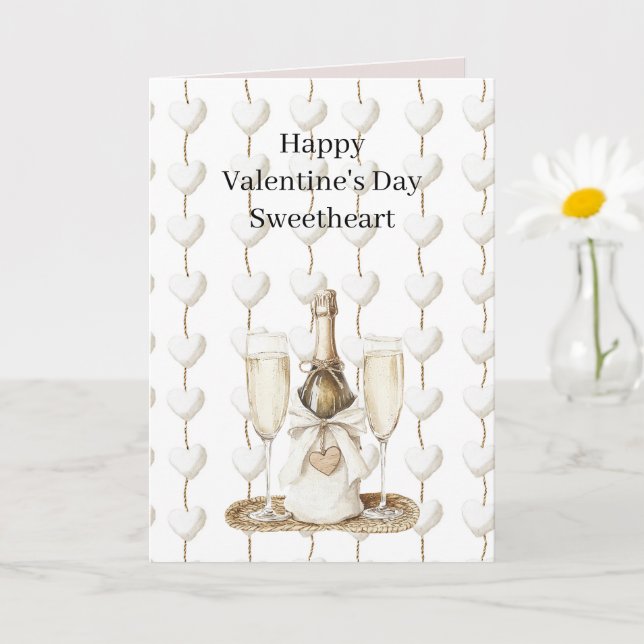 White Hearts Valentine's Day Romance Love Card (Small Plant)