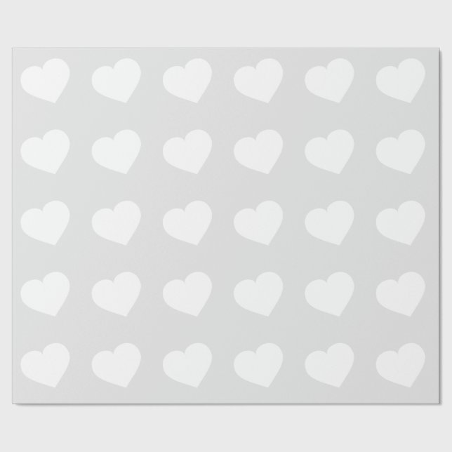White hearts  wrapping paper (Flat)