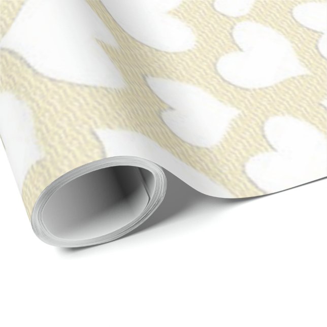 WHITE HEARTS WRAPPING PAPER (Roll Corner)