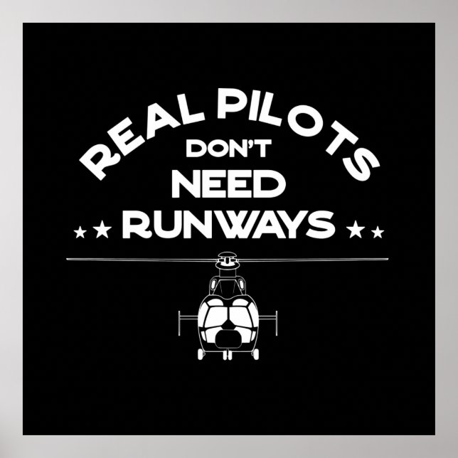 White Helicopter | Real Pilots |  Funny EC155 Poster (Front)
