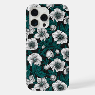 White Hellebores with blue leaves iPhone 15 Pro Max Case