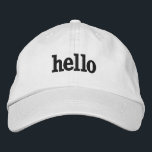 white hello hat<br><div class="desc">its a basic hat</div>