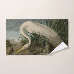 White Heron, Great Egret, Audubon Birds of America Bath Towel Set