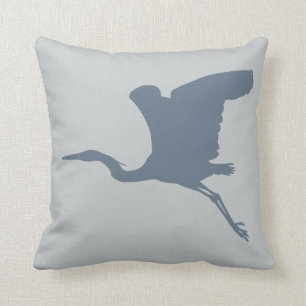 White Heron in Flight Throw Pillow