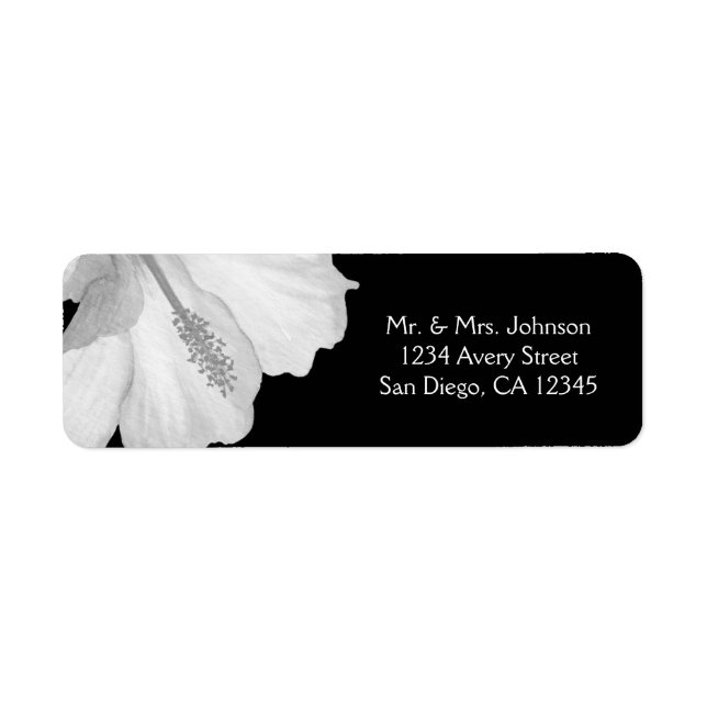 White Hibiscus Black Tropical Chic Wedding (Front)