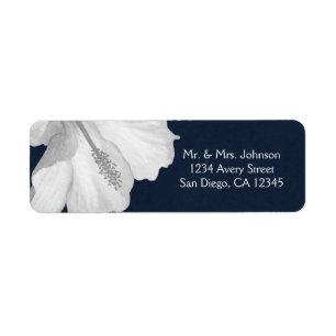 White Hibiscus Blue Tropical Wedding Aloha