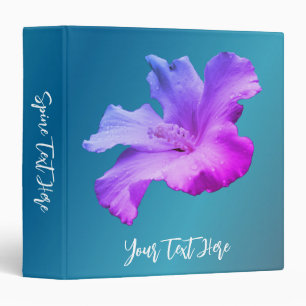 White Hibiscus Flower Personalized Binder