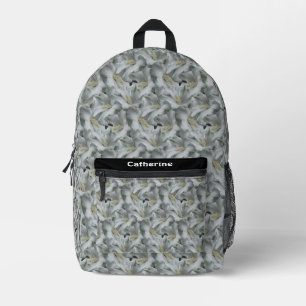 White Hibiscus Flowers Bouquet Personalized Printed Backpack