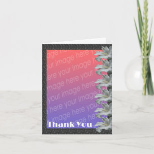 White Hibiscus Flowers Wedding Photo  Thank You Card