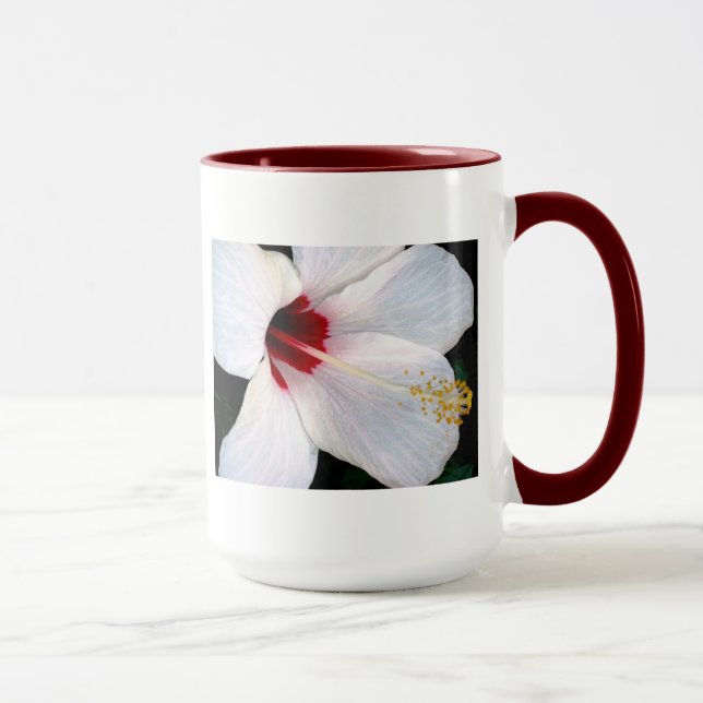 White Hibiscus Mug (Right)