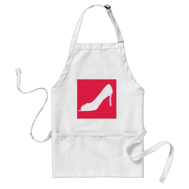 White High Heel Pumps/Bachelorette Standard Apron (Front)