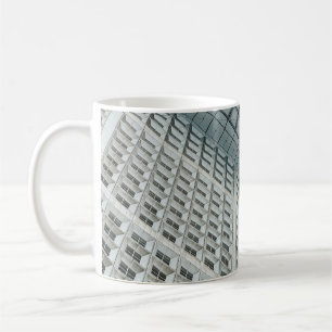 White high-rise commercial building coffee mug