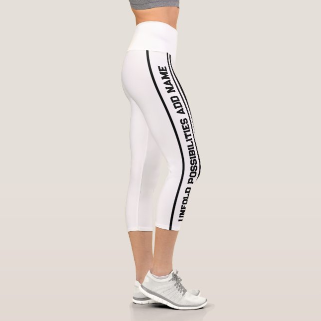 White High Waisted Yoga Capris, XS (0-2) Capri Leggings (Right)