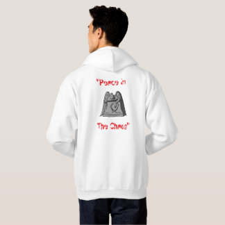 White Hoddie Peace in the Chaos Hoodie