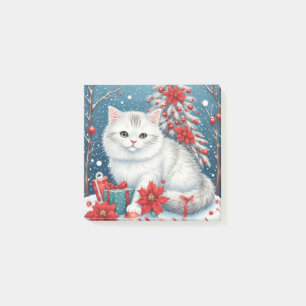 White Holiday Cat Post-it Notes