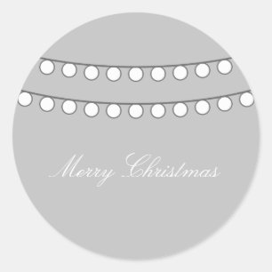 White Holiday String of Lights Stickers