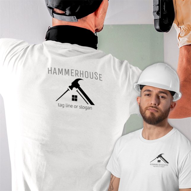 White Home Builder Construction Staff T-Shirt (Creator Uploaded)